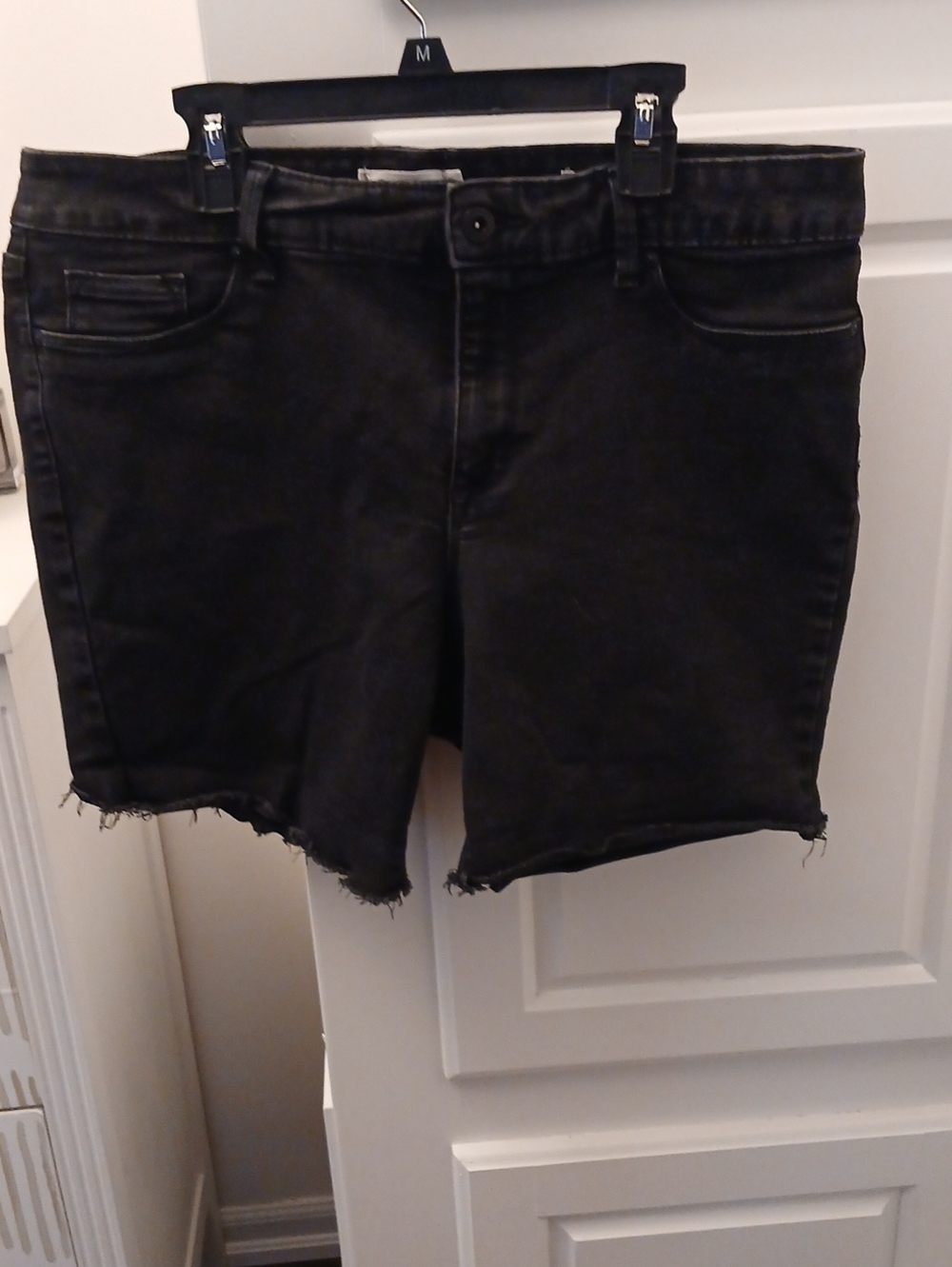 Jessica Simpson Black Frayed Hem Denim Shorts